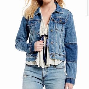 Free People Índigo Combo Denim Jacket